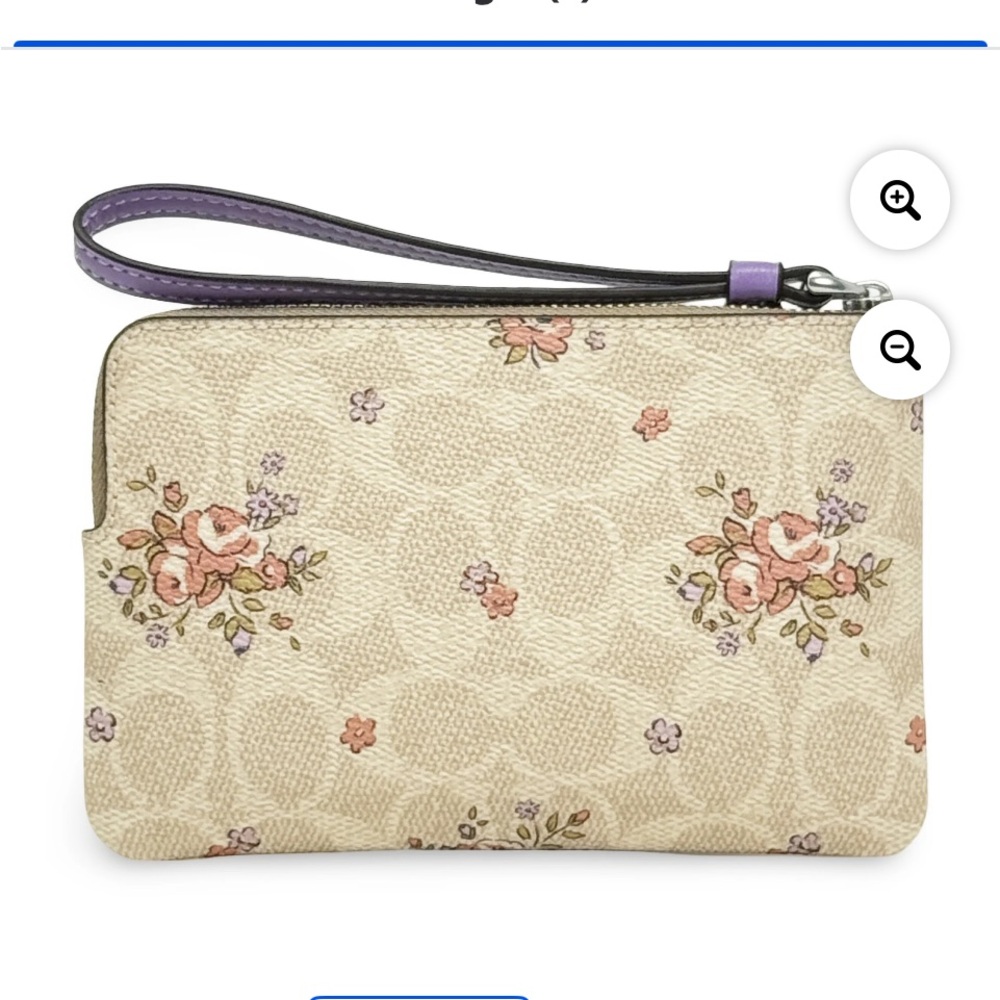 Coach Floral Canvas Wristlet - Picture 7 of 8